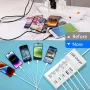 50W 10-Port USB Charger 4USB-A+6USB-C Fast Charging Desktop Charging Station EU Plug US Plug for iPhone 15 14 13 for Samsung Galaxy S24 for Huawei Pura 70 Ultra
