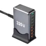 [GaN Tech]Bakeey 320W 8-Port USB PD Charger 4USB-A+4USB-C Fast Charging Desktop Charging Station EU Plug US Plug for iPhone 15 14 13 Pro Max for Samsung Galaxy S24 for Xiaomi Civi 4Pro for Huawei Pura 70 Ultra