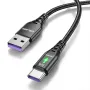 Cabo USB para Tipo C USLION 5A QC SCP AFC PPS MTK PE de carregamento rápido com núcleo de nylon e transmissão de dados de 1 m/2 m de comprimento para Samsung Galaxy Note 20, Huawei Mate 50 e Xiaomi Mi 12