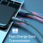USLION 3A Type C High Density Weaving Fast Charging Data Cable For Samsung Galaxy S22 S22 Ultra Galaxy Z Flip 4 For Xiaomi Mi 12T Redmi Note 12 Huawei P50