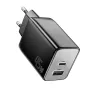 [GaN Tech] ESSAGER ES-CD40 45W 2-Port USB PD Charger USB-A+USB-C PD3.0 QC4.0 PPS FCP AFC Apple 2.4A Fast Charging Wall Charger Adapter EU Plug for iPhone 15 14 13 for Huawei Pura 70 Ultra for Xiaomi Civi4 Pro for Samsung Galaxy S24