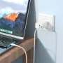 BOROFONE BA69A リソースPD 20W + QC 3.0 デュアルポート Type-C + USB-Aポート EUウォールチャージャーアダプター、1m長 Type-C - Type-Cケーブル付き、Samsung Galaxy S22 Ultra、Galaxy Z Flip 4、Xiaomi Mi 12T、Redmi Note 12、Huawei P50用