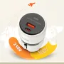 [GaN Tech] LDNIO Q2319 30W 2ポート USB PD 充電器 USB-A+USB-C PD QC3.0 SCP AFC 急速充電ウォールチャージャーアダプター 切り替え可能プラグ Type-C to iP/Type-C/USB-A ケーブル付き