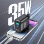 [GaN Tech] Chargeur USB PD USLION BK310 35 W 2 ports USB-A + USB-C PD3.0 QC3.0 SCP FCP AFC Adaptateur de chargeur mural à charge rapide Prise UE pour iPhone 15 14 13 pour Huawei Mate60 Pro pour Xiaomi 14pro pour Samsung Galaxy Z Flip4