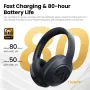 HAYLOU S30 Pro ANC Headset Wireless bluetooth 5.4 Headphone -43dB Active Noise Cancelling Hi-res 40mm Dynamic Driver 360° Spatial Sound 80H Playtime Customized APP Foldable Headphones