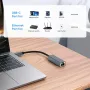 อะแดปเตอร์สายเคเบิลเครือข่ายพอร์ตการ์ดเครือข่าย USB Type C ถึง Gigabit USB-C ถึง RJ45 สำหรับแล็ปท็อปและแท็บเล็ต