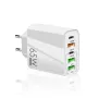 F002 65W 5 Portlu USB PD Şarj Cihazı 3USB-A+2USB-C Hızlı Şarj Duvar Şarj Adaptörü AB Fişi iPhone 12 13 14 14 Pro Samsung Galaxy S23 Redmi K60 Oppo Reno9