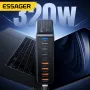 [GaN Tech] ESSAGER YMX-320W 320W 8-Port USB PD Charger 4USB-A+4USB-C PD3.0 QC4.0 PPS SCP AFC FCP Fast Charging Desktop Charging Station EU Plug for iPhone 16 15 Pro 14 13 Pro Max for Samsung Galaxy Z Flip6 for Xiaomi MIX Fold4