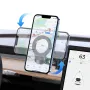 USAMS US-ZJ076 Magnetic Car Phone Holder 360° Rotary Center Console Mount Stand for iPhone 16 15 Pro 14 13 12 Pro Max for Samsung Galaxy Z Flip6 for Oppo A5 Pro for Xiaomi 15pro