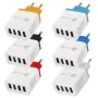 USLION 3.1A 4 USB Ports Travel Fast Charger EU Wall Adapter For iPhone 14 14 Plus 14 Pro Max for iPad Pro For Samsung Galaxy S22 Ultra Galaxy Z Flip 4 For Xiaomi Mi 12T Redmi Note 12 Huawei P50