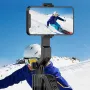 C12 Portable Four-corner Stand 360° Rotation Gimbal AI Facial Tracking Selfie Mount Bracket with Wireless Remote Control for Video Recording and Live Streaming