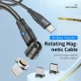 USLION PD60W Type-C для Type-C/iP/Micro Кабель для быстрой зарядки и передачи данных Магнитная линия длиной 1 м/2 м для iPhone14 Pro Max для Samsung Galaxy Note 20 для Huawei Mate50 для Xiaomi Mi12