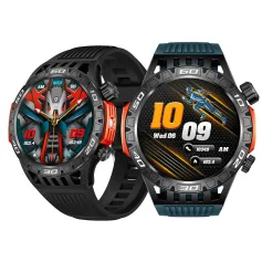HT22 Schermo HD da 1,46 pollici Torcia Bussola SOS Chiamata di emergenza Batteria da 450 mAh Chiamata Bluetooth Frequenza cardiaca Monitor della pressione sanguigna Monitoraggio del sonno Allenamento respiratorio Modalità multi-sport Impermeabile 10 M Oro