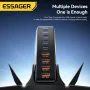 [GaN Tech] ESSAGER YMX-320W 320W 8-Port USB PD Charger 4USB-A+4USB-C PD3.0 QC4.0 PPS SCP AFC FCP Fast Charging Desktop Charging Station EU Plug for iPhone 16 15 Pro 14 13 Pro Max for Samsung Galaxy Z Flip6 for Xiaomi MIX Fold4