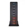 Bakeey YMX-440W 440W 8-Port USB PD Charger 3USB-A+5USB-C PD QC Fast Charging Desktop Charging Station EU Plug US Plug for iPhone 16 16 Pro 15 14 Pro Max for Huawei Mate XT for Xiaomi 15pro for Samsung Galaxy Z Flip6