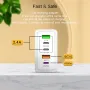 120W 5-Port USB PD Charger 2USB-A+3USB-C PD QC3.0 Fast Charging Wall Charger Adapter EU Plug US Plug for iPhone 15 14 13 Pro for Samsung Galaxy Z Flip6 for Huawei Nova Flip for Xiaomi Civi 4Pro