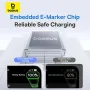 Baseus Display 2 PD100W Type-C থেকে Type-C LED ডিসপ্লে কেবল ফাস্ট চার্জিং ডেটা ট্রান্সমিশন টিন-প্লেটেড কপার কোর লাইন 1M/2M লম্বা iPhone 16 এর জন্য 16 Pro 15 Pro Max Huawei Mate XT এর জন্য Xiaomi 15pro এর জন্য Samsung Galaxy Z Flip6 এর জন্য