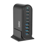 [GaN Tech] Bakeey YMX-958 240W 8-Port USB PD Charger 4USB-A+4USB-C PD QC Fast Charging Desktop Charging Station EU Plug US Plug for iPhone 15 14 13 Pro for Huawei Nova Flip for Samsung Galaxy Z Flip6