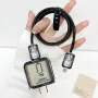 Fracture-resistance Charger Protector Case for iPhone 15 14 13 12 Pro Max Charger Shell USB Cable Cover Charging Data Cord Winder Wrap