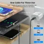 USLION PD60W Type-C для Type-C/iP/Micro Кабель для быстрой зарядки и передачи данных Магнитная линия длиной 1 м/2 м для iPhone14 Pro Max для Samsung Galaxy Note 20 для Huawei Mate50 для Xiaomi Mi12