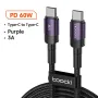 สายเคเบิล Toocki Type-C ถึง Type-C 100W QC4.0 ชาร์จเร็ว ส่งข้อมูลด้วยสายแกนหนา ยาว 0.5 ม./1 ม./2 ม. สำหรับ Huawei Mate50 สำหรับ Xiaomi Mi13 สำหรับ Samsung Galaxy Z Flip 4 สำหรับ OPPO Reno8 สำหรับ Pad Air4 10.9