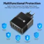 BK304 PD55W 6-Port USB PD Charger 3USB-A+3USB-C PD QC3.0 Fast Charging Wall Charger Adapter EU Plug US Plug for iPhone 16 16 Pro for Samsung Galaxy Z Flip6 for Xiaomi 15pro for Huawei Mate XT