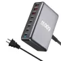 [GaN Tech]Bakeey YMX-600W 600W 8 Portlu USB PD Şarj Cihazı 5USB-C+3USB-A QC PD3.1 Hızlı Şarj Masaüstü Şarj İstasyonu AB Fişi ABD Fişi iPhone 16 15 Plus 14 13 12 Pro için Huawei Mate XT için Xiaomi 15pro için Oppo A5 Pro için
