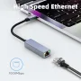 อะแดปเตอร์สายเคเบิลเครือข่ายพอร์ตการ์ดเครือข่าย USB Type C ถึง Gigabit USB-C ถึง RJ45 สำหรับแล็ปท็อปและแท็บเล็ต