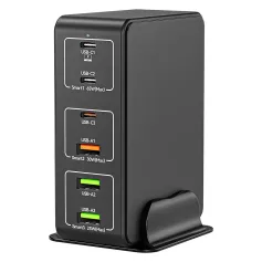 818H 120W 6-Port USB PD Charger 3C+3A Fast Charging Wall Charger Adapter EU Plug for iPhone 12 13 14 14Pro for Samsung Galaxy S23 for Oppo Reno9 for Xiaomi 13pro for Huawei Mate50