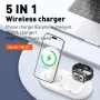 LDNIO WL01 25.5W Manyetik Kablosuz Şarj Cihazı Hızlı Kablosuz Şarj Standı Gece Lambası Fonksiyonlu Akıllı Telefonlar için iPhone 16 15 Pro 14 13 12 Pro Max için Huawei Mate XT için Samsung Galaxy Z Flip6 için Airpods için Apple Watch için