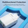 5-Port USB PD Charger 3USB-A+2USB-C PD QC3.0 Fast Charging Wall Charger Adapter EU Plug US Plug for iPhone 15 14 13 Pro for Samsung Galaxy Z Flip6 for Huawei Nova Flip for Xiaomi MIX Fold4