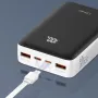 LDNIO PQ27 65W 77Wh 20000mah 77Wh Digital Display Power Bank External Battery Power Supply with 2 Inputs & 3 Outputs Support QC5/4+/3+/3.0 PD3.0 PPS SCP FCP SCP AFC PPS VOOC Fast Charging for iPhone 15 14 13 for Huawei Pura 70 Ultra for Samsung Galaxy S24