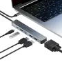 موزعات USB 5 في 1 من BlitzWolf BW-NEW TH11 مزودة بمنفذ HDMI مزدوج بدقة 4K بتردد 30 هرتز، ومنفذ VGA، ومنفذ USB 3.0، وشاحن PD بقوة 100 واط، وقاعدة توصيل من النوع C لأجهزة Apple وHuawei وMacBook
