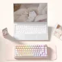 AK82 82-Keys Mechanical Gaming Keyboard Three-mode Gasket Structure Wireless bluetooth Hot Swappable RGB 75% Layout E-sports Gamer Keyboards with Multimedia Knob