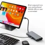 Bakeey USB-C 11 in 1 Docking Station with 4K@30Hz 1080P VGA 100W PD Charging RJ45 100M SD/TF Card Reader 3.5mm Audio USB Hub