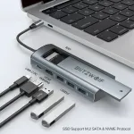BlitzWolf® BW-Neo TH13 Pro 6-в-1 докинг станция с поддръжка на слот за SSD карта M.2 твърд диск с двоен протокол 3*USB 3.0 PD100W 4K@30Hz HD за телефон, телевизия, таблет, лаптоп
