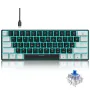 Teclado mecánico con cable HXSJ V900WB de 61 teclas, interruptor cian, luz RGB, diseño del 60 %, teclado para juegos para el hogar y la oficina.