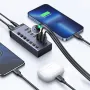 UGreen 7-в-1 Powered Switch Type-C Док-станция USB-адаптер с USB3.0*7 Многопортовые внешние концентраторы-разветвители для ноутбука, компьютера, телефона