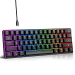 HXSJ V900 RGB Wired Mechanical Gaming Keyboard 61-Keys Hot-Swappable Red Switch Type-C Wired Gamer Keyboards for PC Laptop Computer