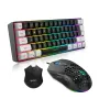 HXSJ Wired Keyboard and Mouse Set 61 Keys Gaming Keyboard 7 Colours backlight 4 DPI Stages White/Black Mouse