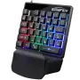 JX200 One Hand Wired Mechanical Gaming Keyboard and Mouse Kit 35-Keys Mini Keypad RGB Backlit for Phone Laptop Tablet Portable E-sports Numeric Keyboard and Mouse Combo