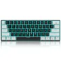 Teclado mecánico con cable HXSJ V900WB de 61 teclas, interruptor cian, luz RGB, diseño del 60 %, teclado para juegos para el hogar y la oficina.
