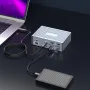 TB025 13-in-1 M2 NVMe SSD Enclosure Thunderbolt4 Hub with Dual HD 8K60Hz PD60W USB-C 10Gbps USB-C SD/TF Card Reader Mic&Audio 3.5mm for Mac Windows PC