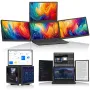 شاشة ArieScreen 13S ثلاثية التوسعة للكمبيوتر المحمول مقاس 13.3 بوصة بدقة 1920 × 1200 مع مشبك خلفي متعدد الوظائف وواجهة USB3.0*4/Type-C لشاشة الكمبيوتر المحمول مقاس 13.6-16 بوصة