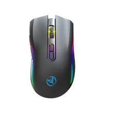 Mouse para jogos sem fio HXSJ T69 2.4G com iluminação RGB 1000-4800DPI Type-C recarregável 650mAh 8 botões para PC Gaming Office Working