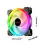 Ventola di raffreddamento per PC da 120 mm con LED RGB, modalità multicolore, silenziosa, con controller