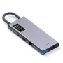 محطة إرساء هاجيبيس 9 في 1 من النوع C مع شاشة LCD، محول متعدد المنافذ مع USB 3.0 وUSB 2.0 وUSB-C PD100W HD 4K@60Hz Gigabit Ethernet محول A إلى C وTF/SD وAUX 3.5 مم