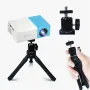 YG300 360° Gimbal Rotary Projector Stand Bracket 180mm Height 92g Lightweight Alloy ABS Projector Stand 90° Tilt Quick Lock Universal Mount for Camera Phone Webcam