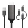MiraScreen 3-in-1 USB to HDTV Cable 1080P HD Video Conversion Cable Same Screen Cable TV Computer 2 Meters Screen Projection Cable