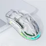 AULA SC660 Transparent Wireless Bluetooth Mouse 2.4G Three-mode Connection Lightweight Rechargeable 10000DPI E-sports Game